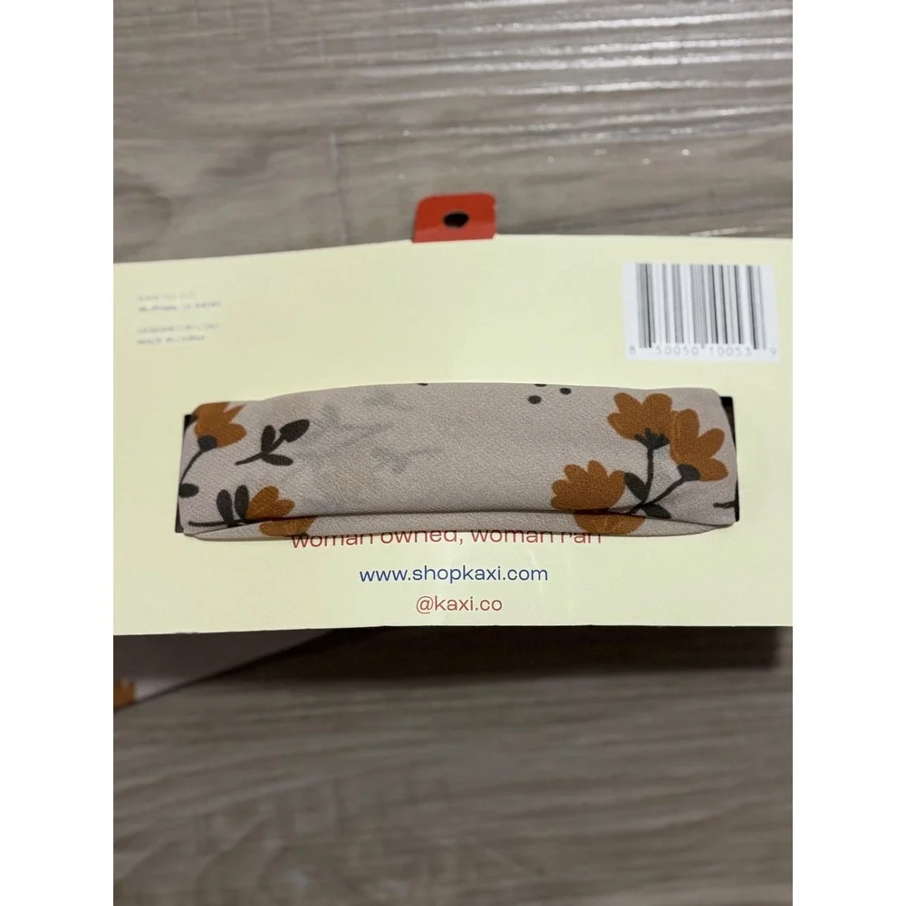 Kaxi Bandana Floral Print Beige Brown Twisty‎ Hair Accessory